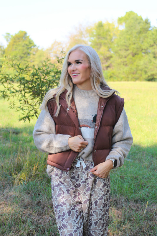 My Best Era Chocolate Brown Puffer Vest