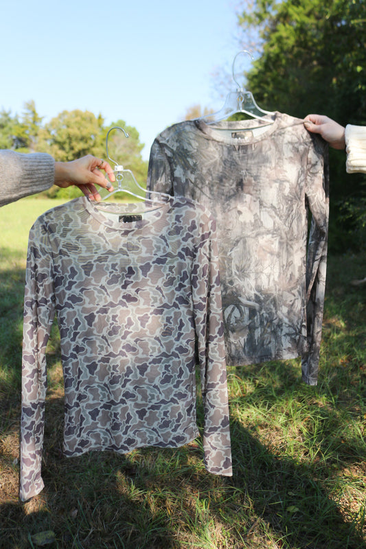 Pulling It Off Camo Mesh Top -2 Colors
