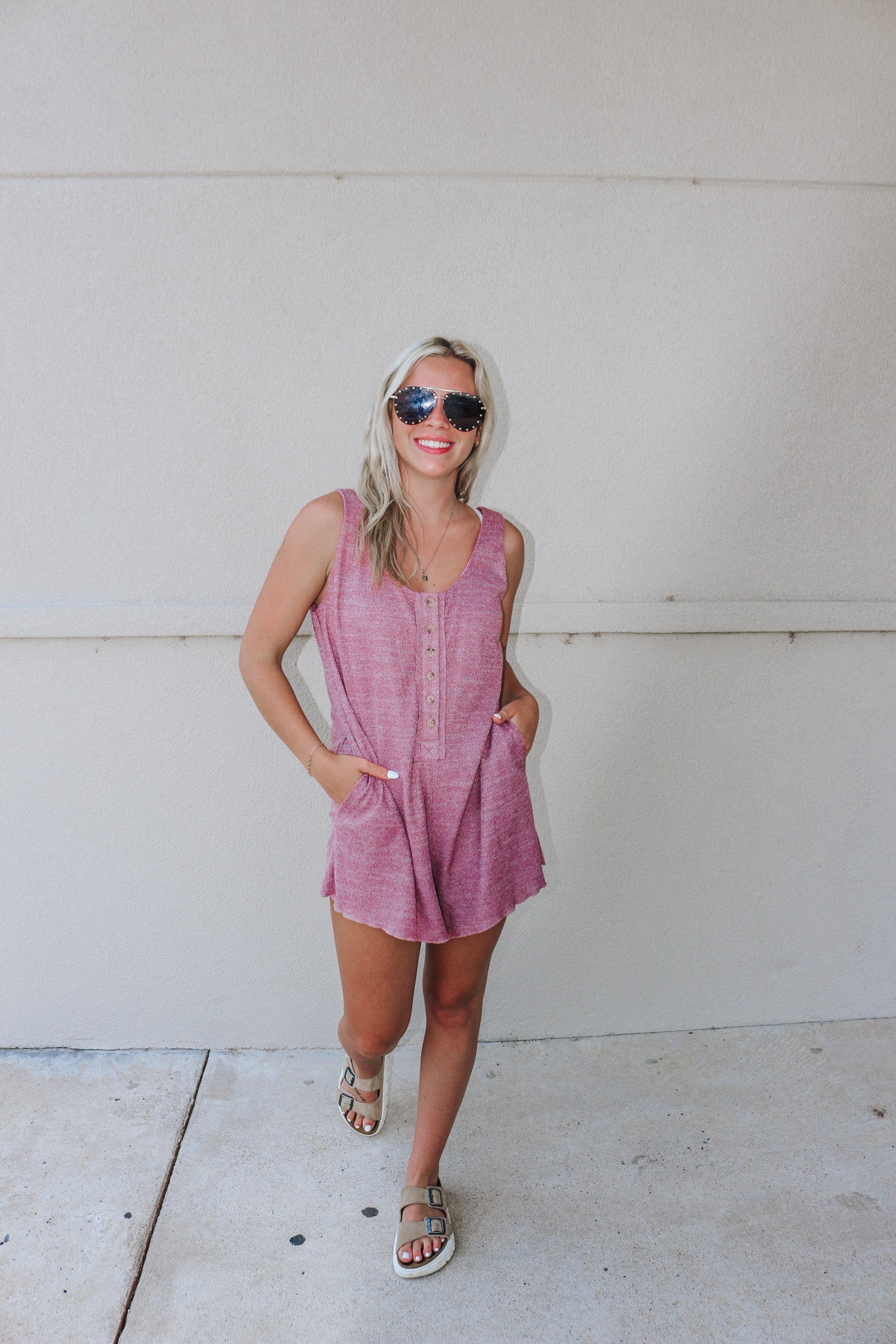 Know Your Worth Mauve Romper