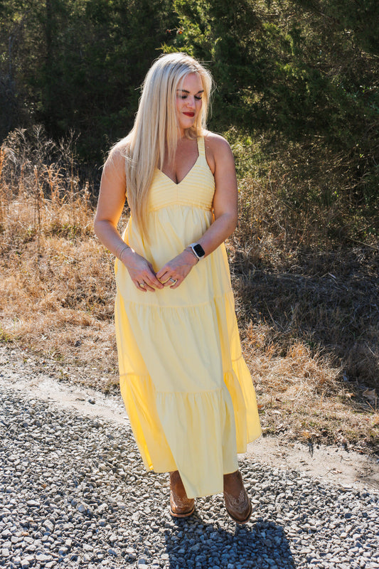 Rays Of Sunshine Light Yellow Maxi Dress