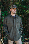 Drake McAlister waxed cotton jacket in olive green