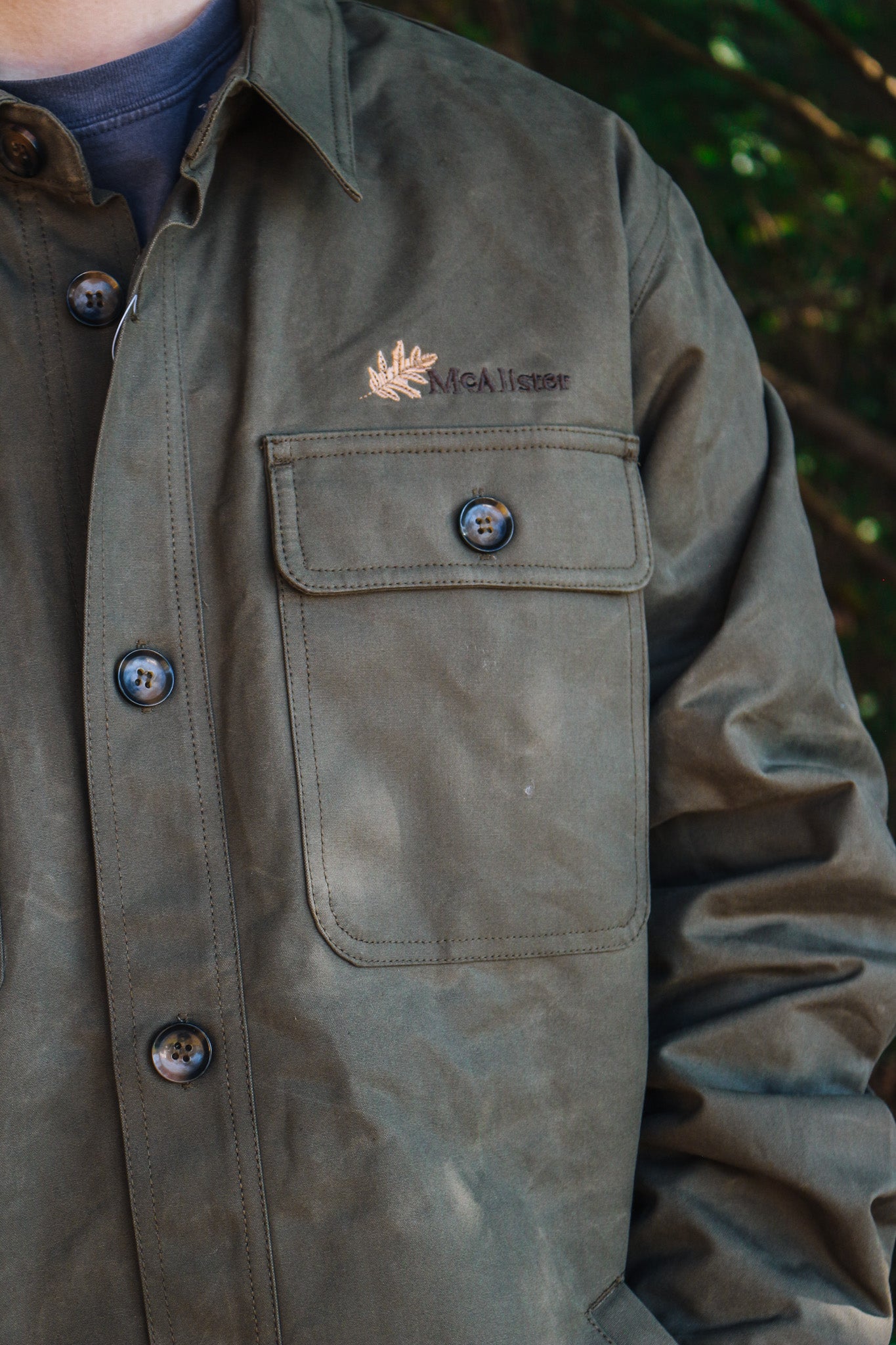 McAlister Waxed Cotton Olive Green Jacket