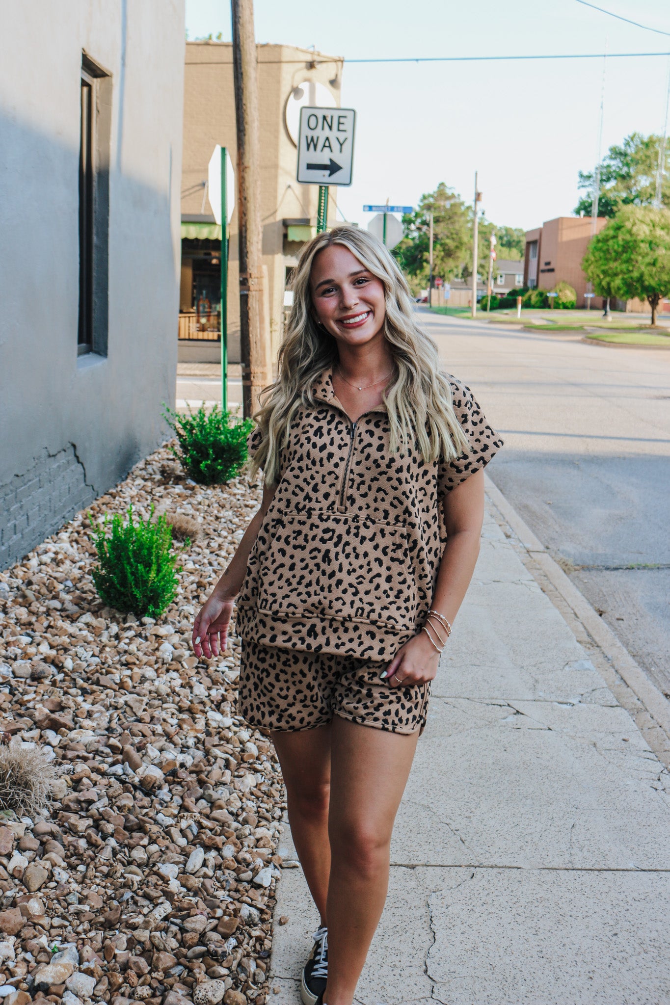 Keeping Tabs Leopard Half Zip Top