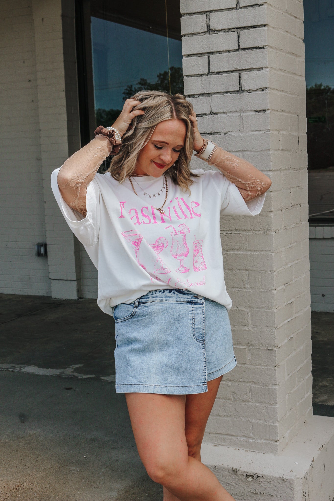 Nashville Cocktail White Graphic Tee