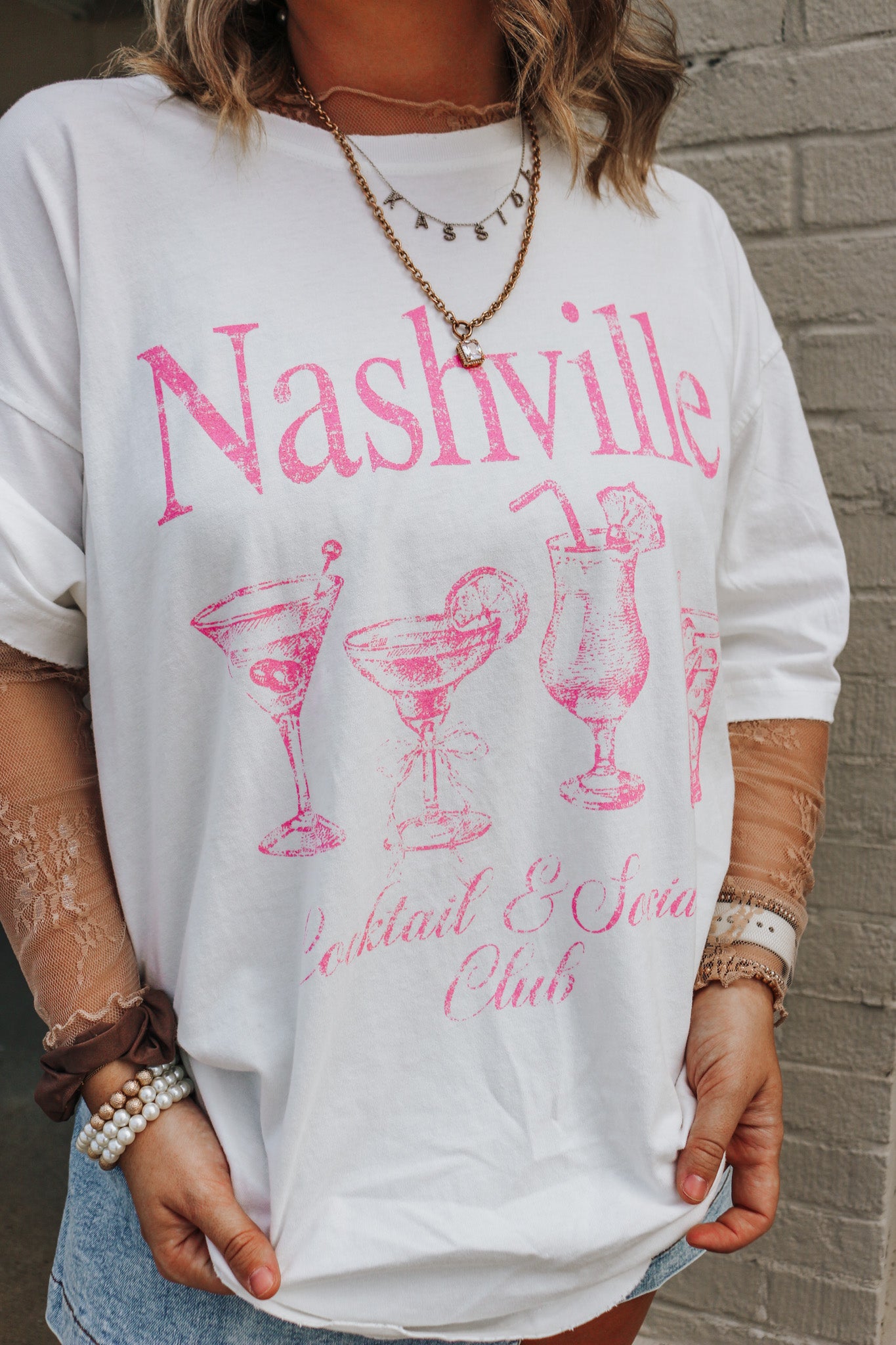 Nashville Cocktail White Graphic Tee