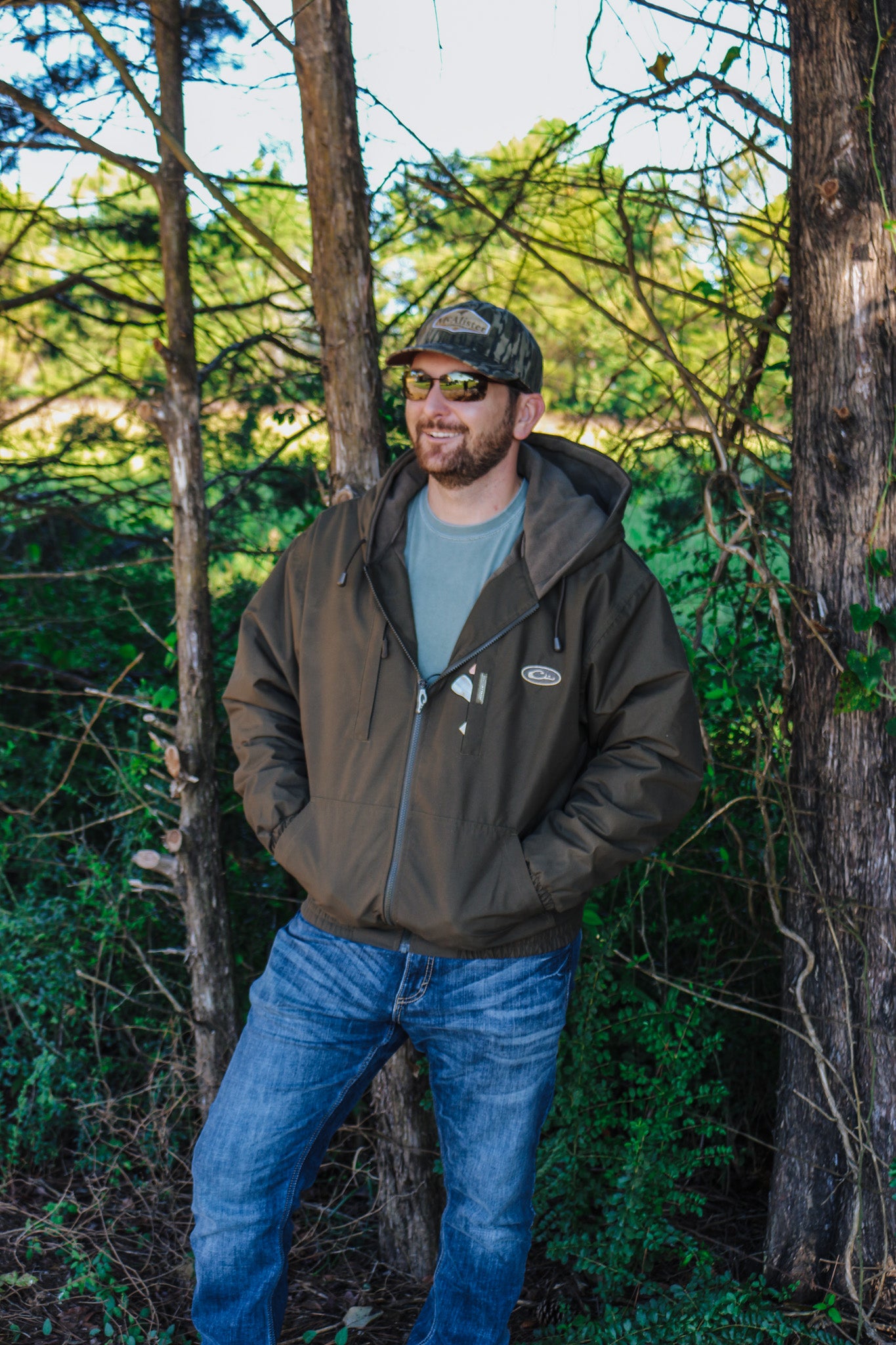 Drake MST Waterproof Full Zip Jacket with Hood Bottomland S