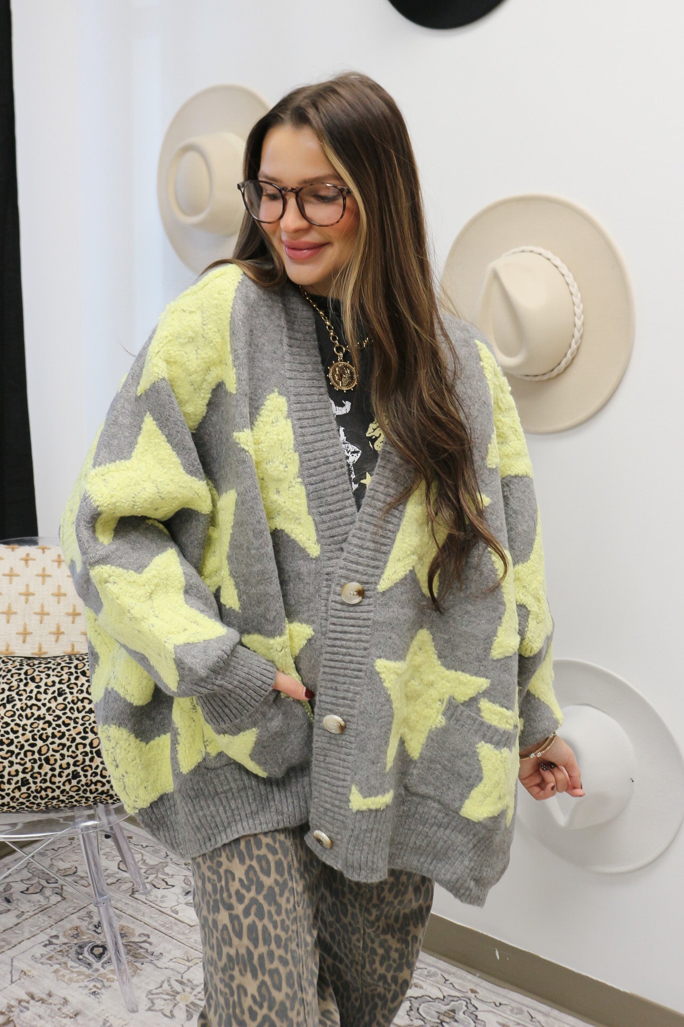 Shooting For The Stars Sweater Cardigan- 4 Colors