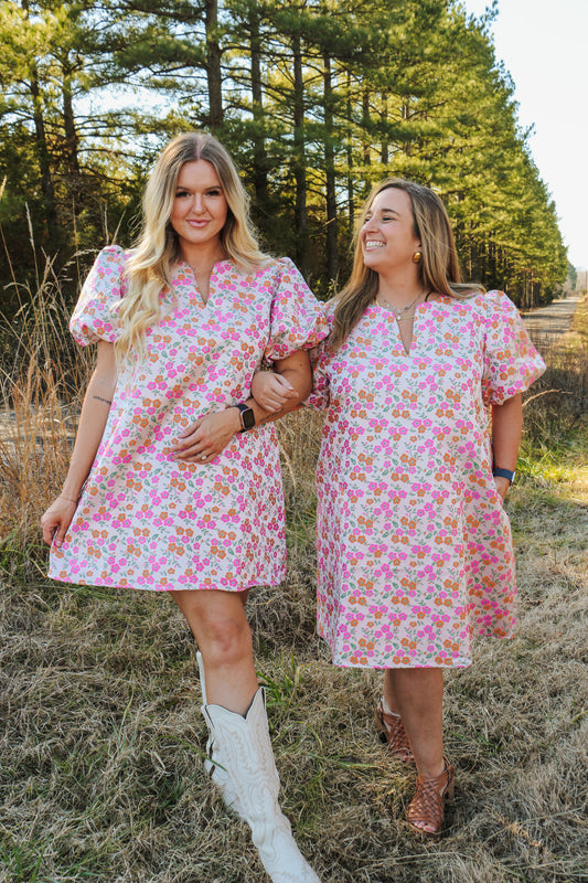 Blooming Friendship Pink Multi Floral Dress