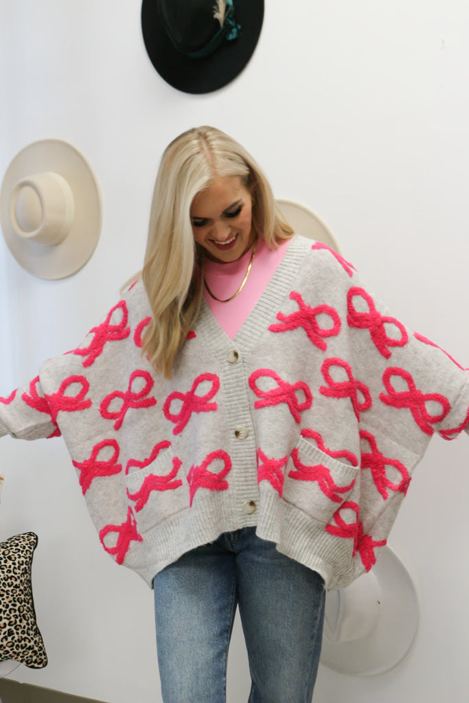 Put A Bow On It Sweater Cardigan -5 Colors