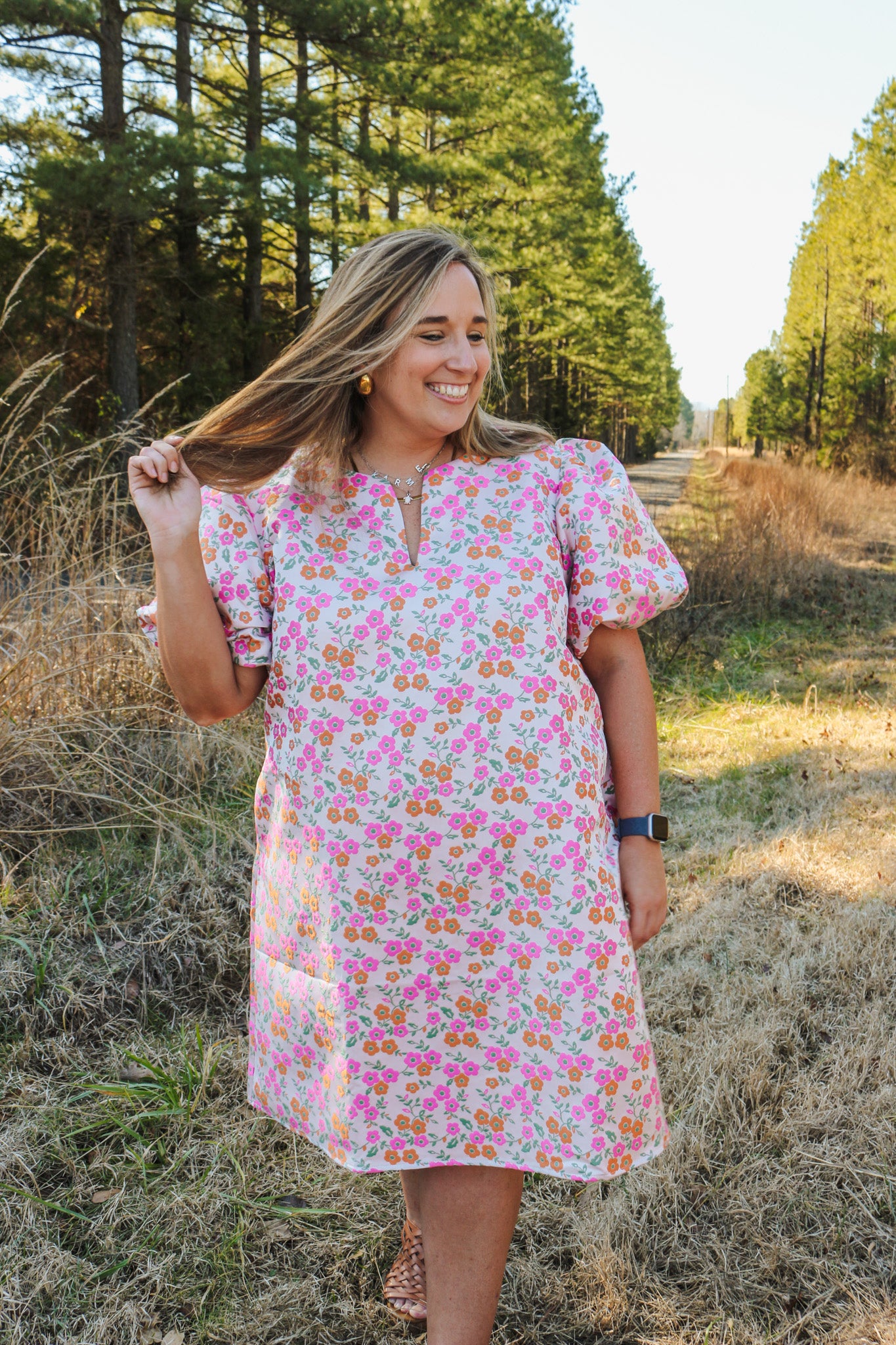 Blooming Friendship Pink Multi Floral Dress