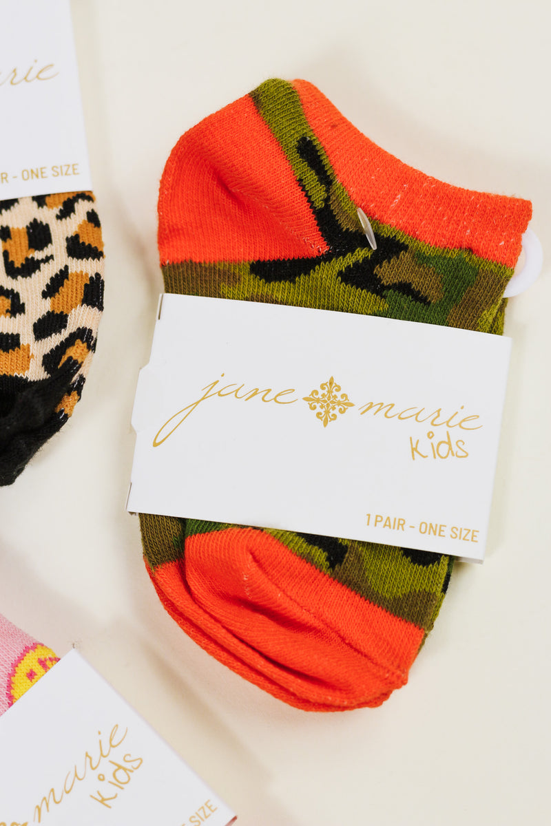 Orange & Camo Kids Socks