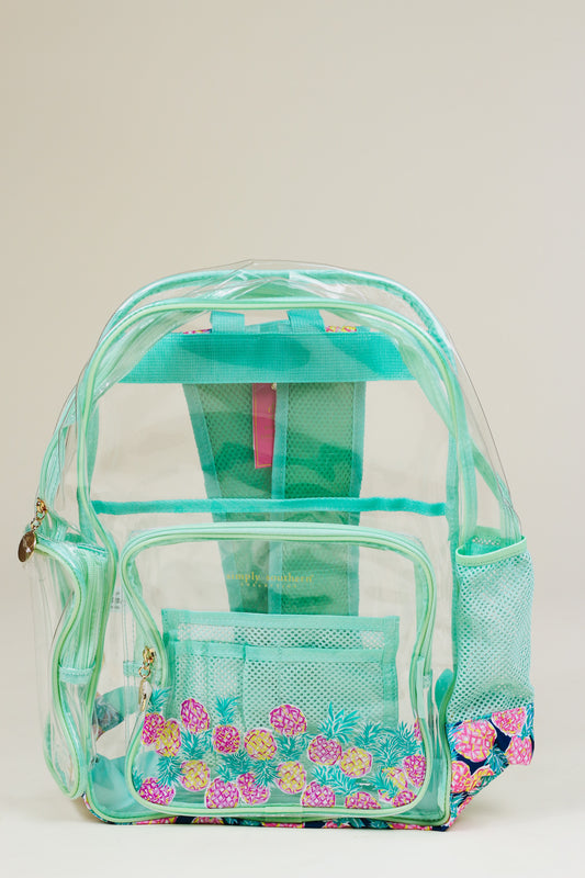 Mint Pineapple Clear Backpack