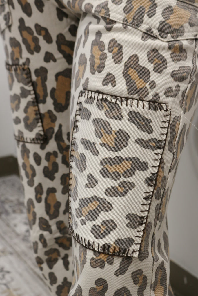 Wild About It Leopard Barrel Jeans