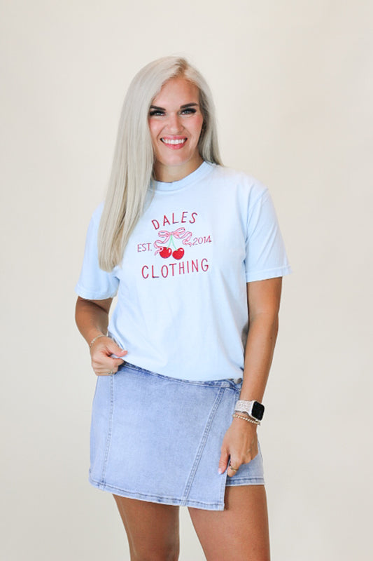 Chambray Blue Cherry Dales Graphic Tee
