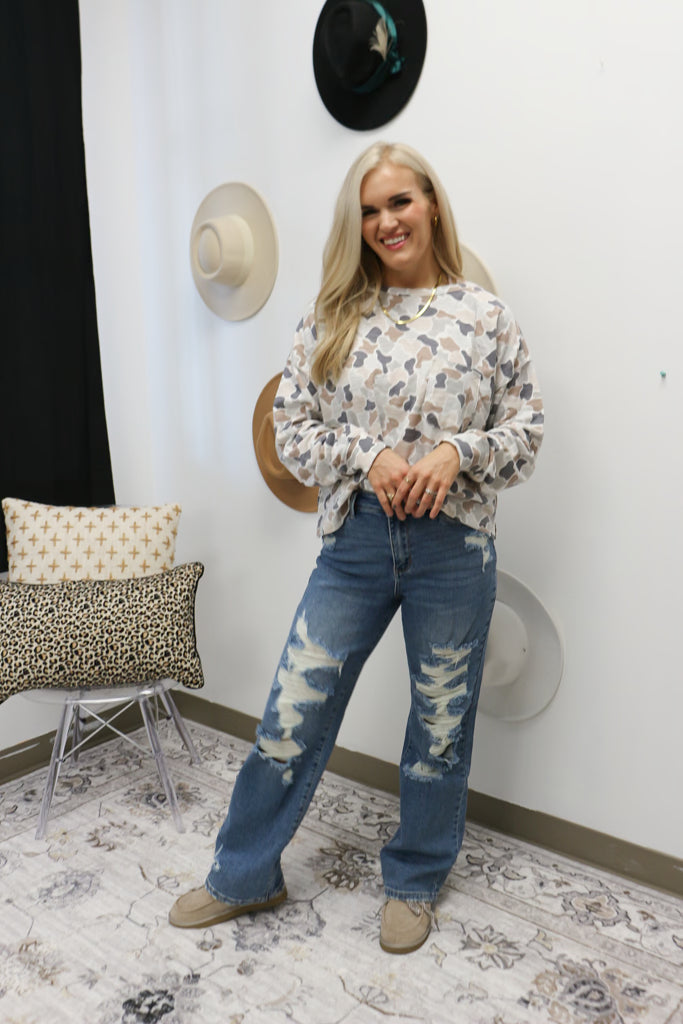 Women's Heavy Destroy High Waisted Straight Leg Jeans Judy Blue