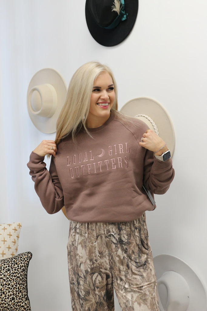 Local Girl Moon Cotton Crewneck -3 Colors