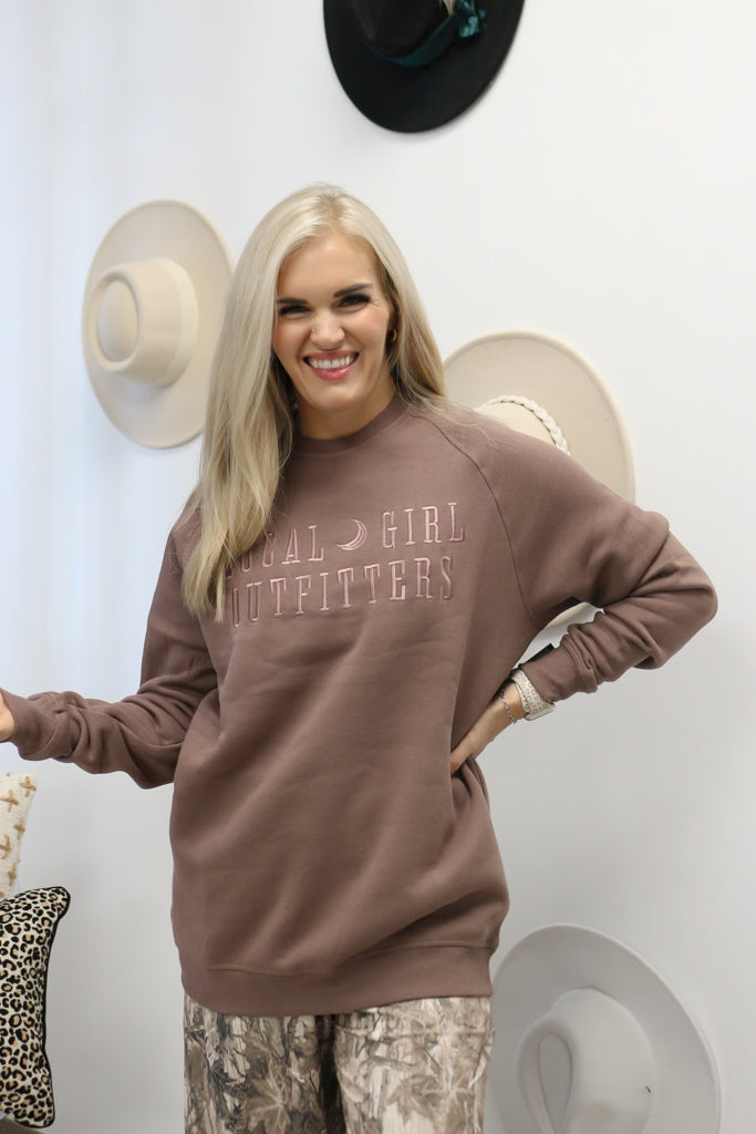 Local Girl Moon Cotton Crewneck -3 Colors