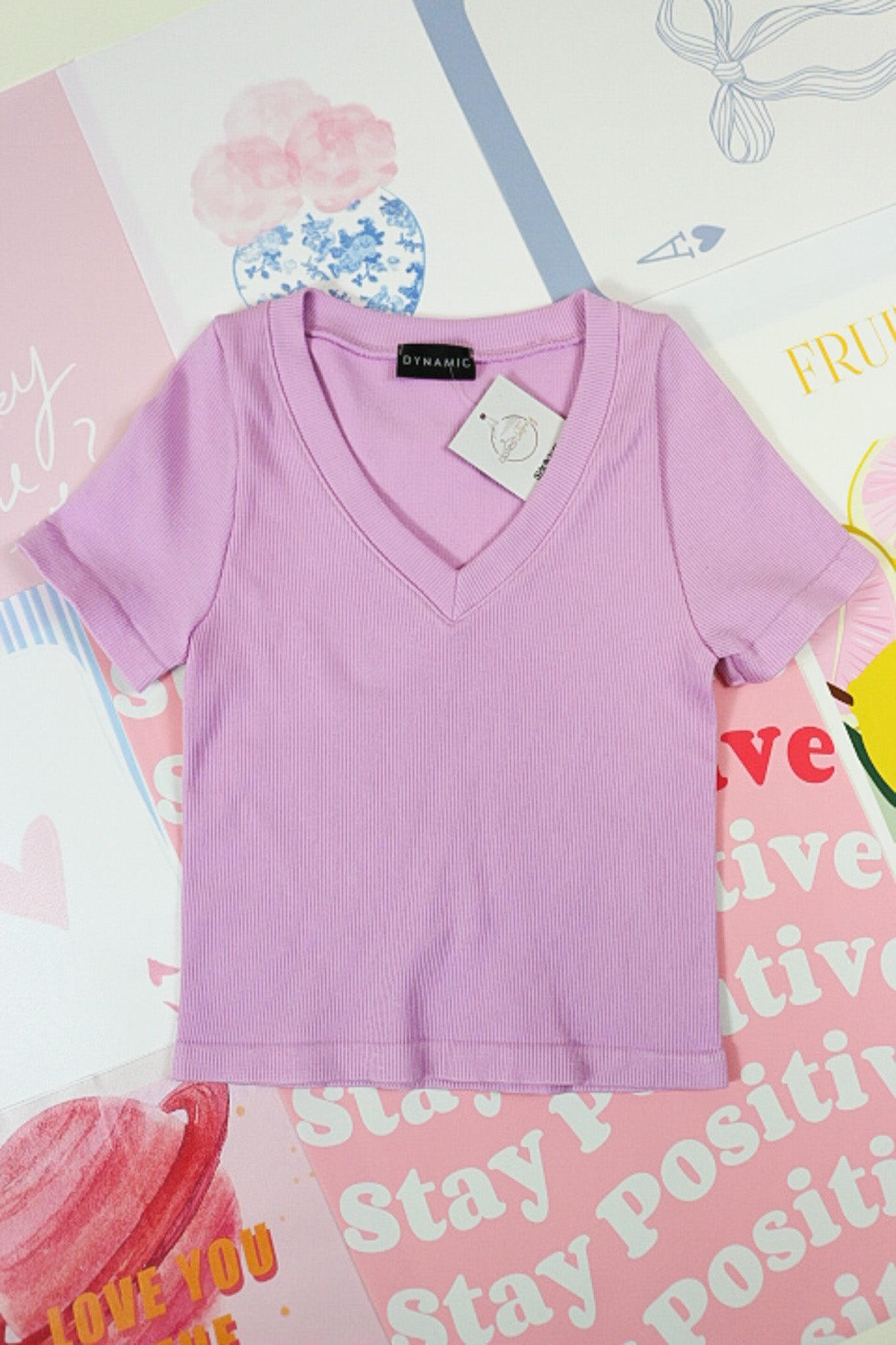 Make You Wonder Ribbed V-Neck Dynamic Tee -3 Colors