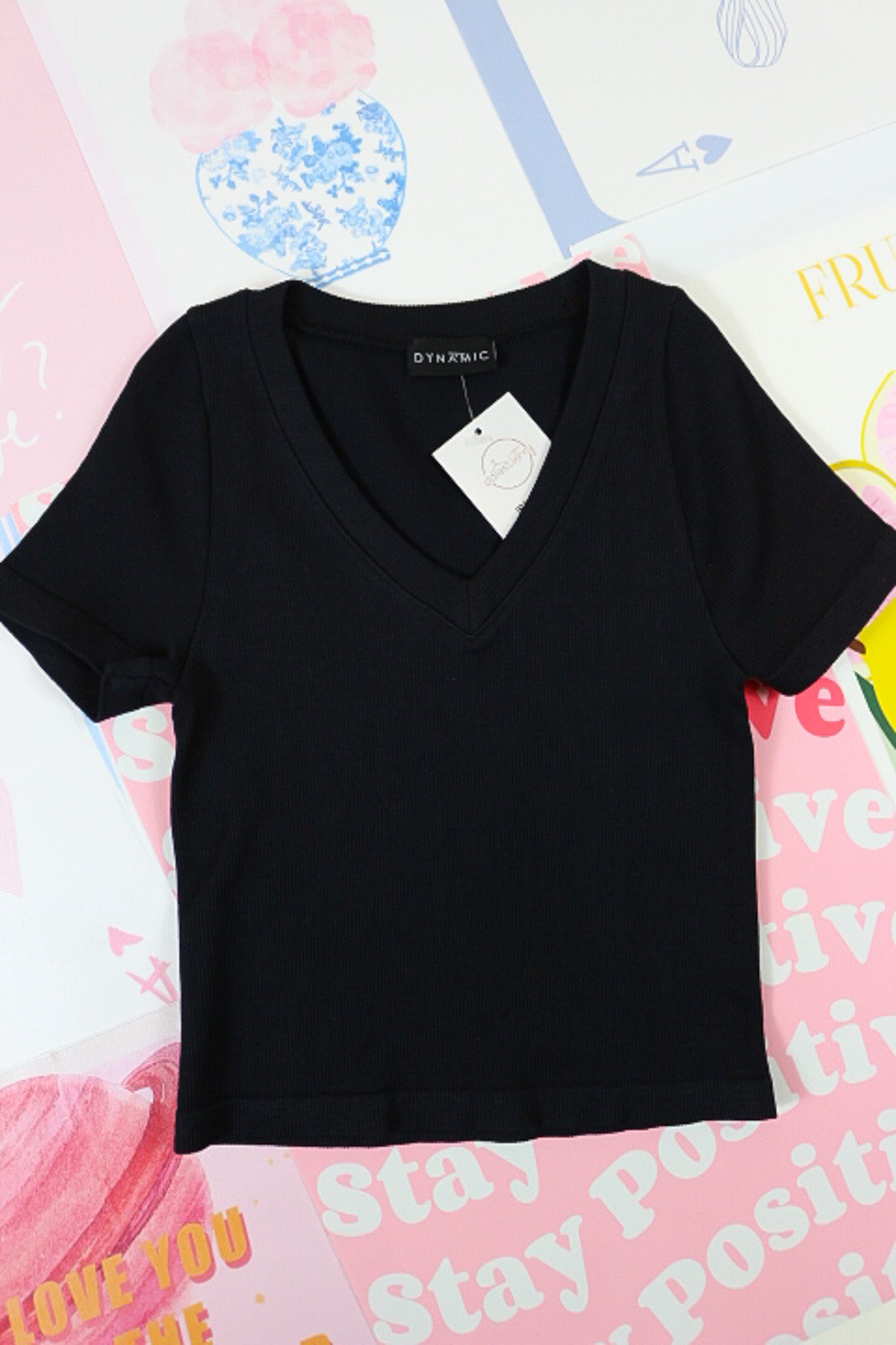 Make You Wonder Ribbed V-Neck Dynamic Tee -3 Colors