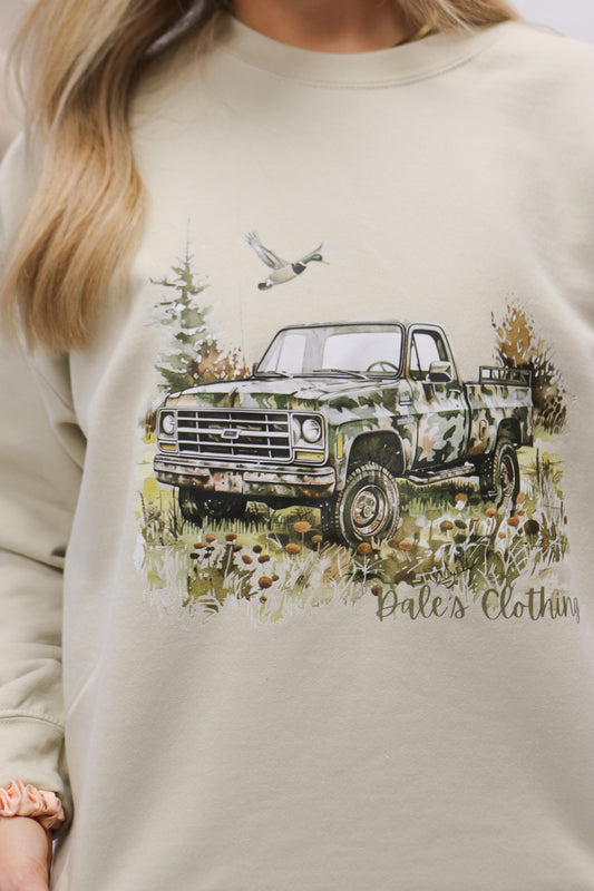 Tan Dales Camo Truck Sweatshirt