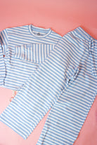 Youth Kid's Lulu Mac Light Blue Stripe Pants