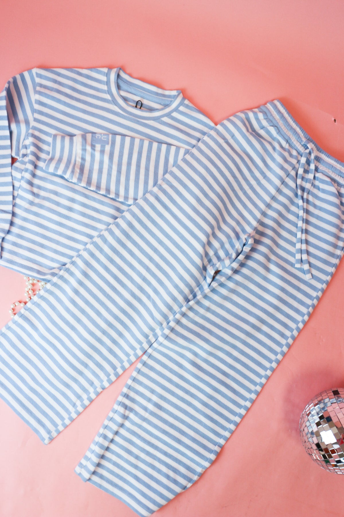 Youth Kid's Light Blue Stripe Long Sleeve Top