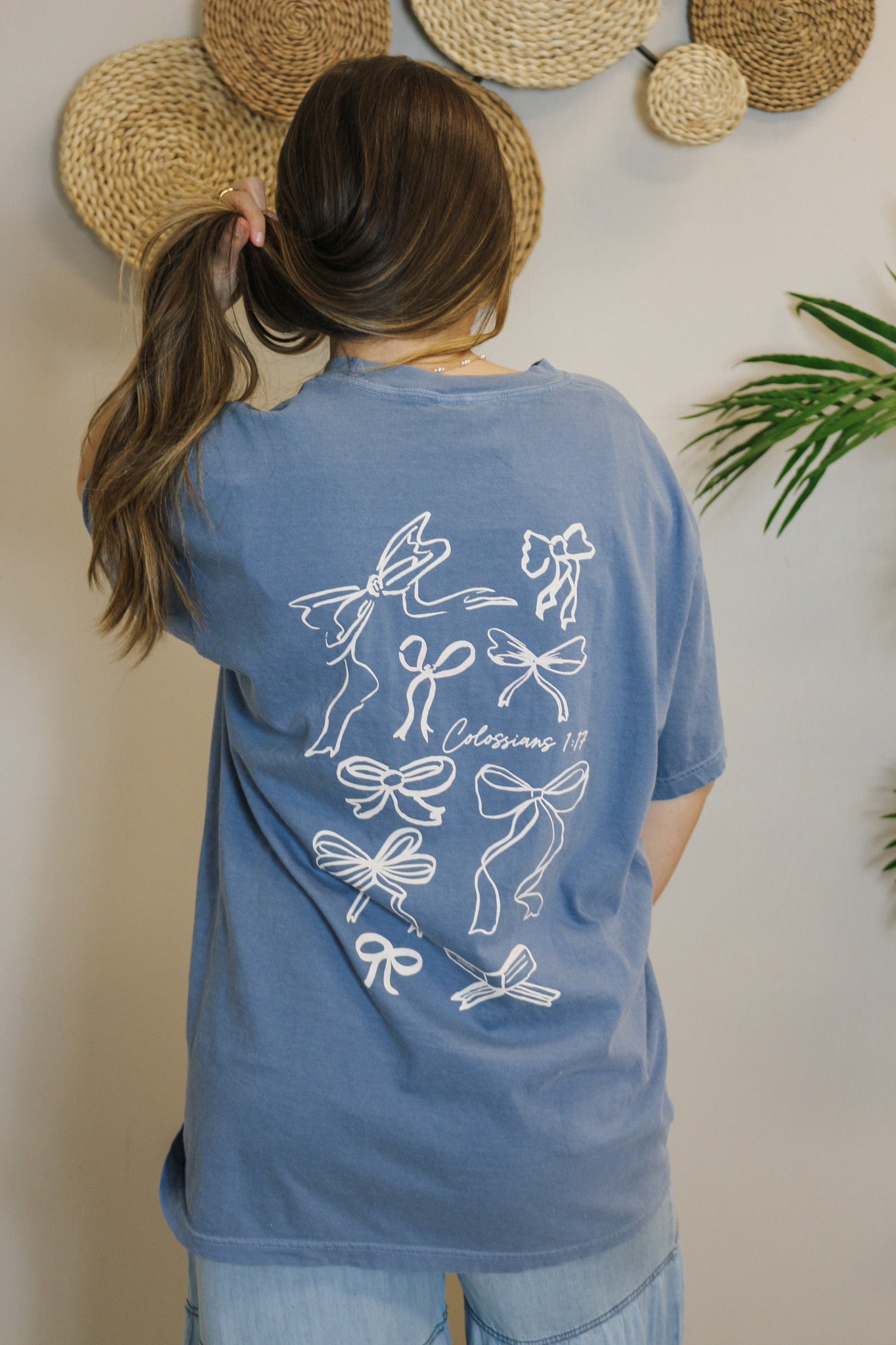 He Holds All Together Blue Graphic Tee