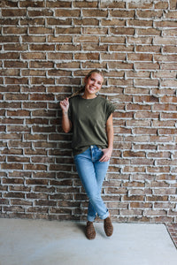 Livin' On The Edge Olive Top