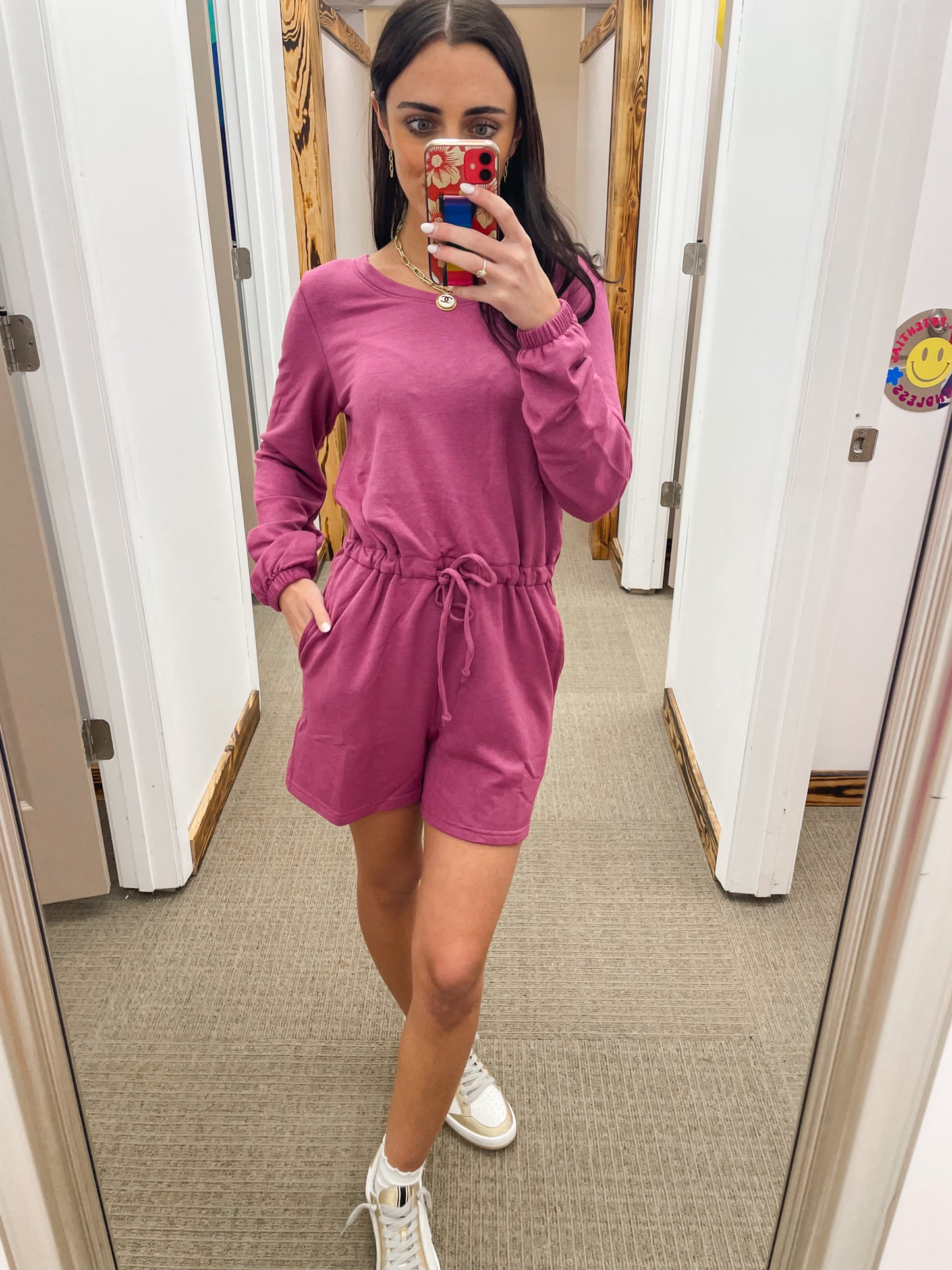 On The Right Track Soft Magenta Romper