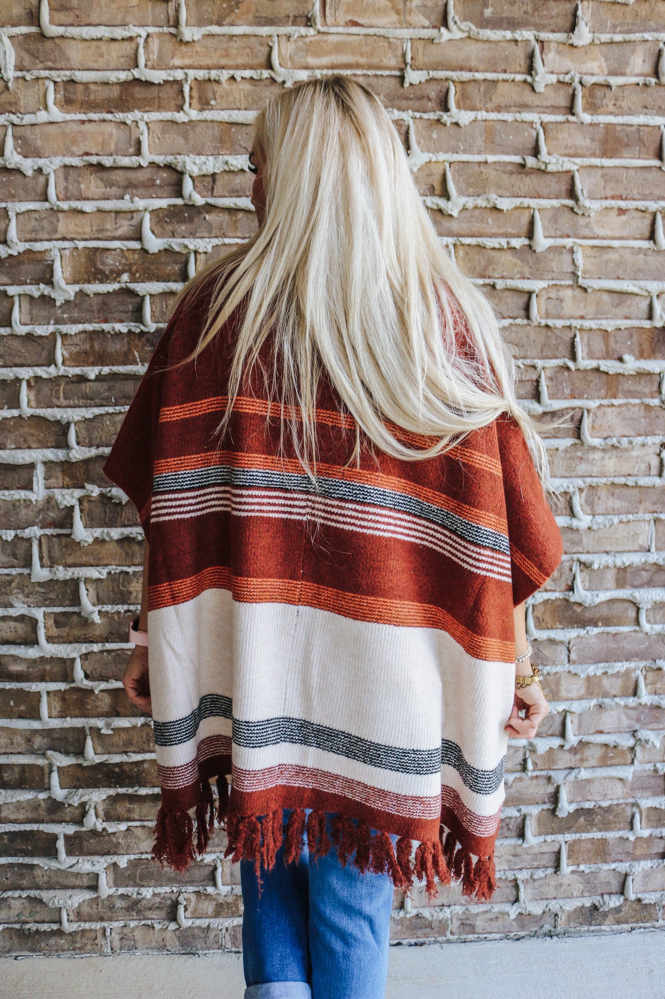 Saw It Coming Rust Poncho Top