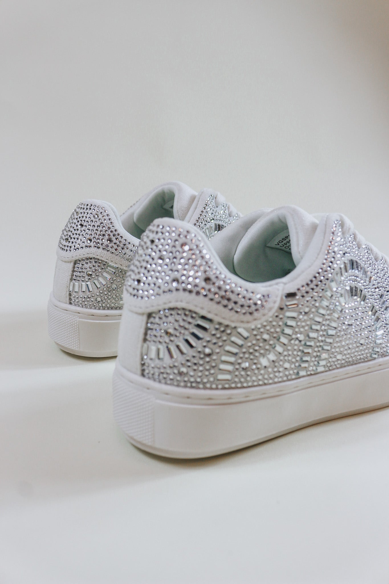 Georgie White Rhinestone Platform Sneaker