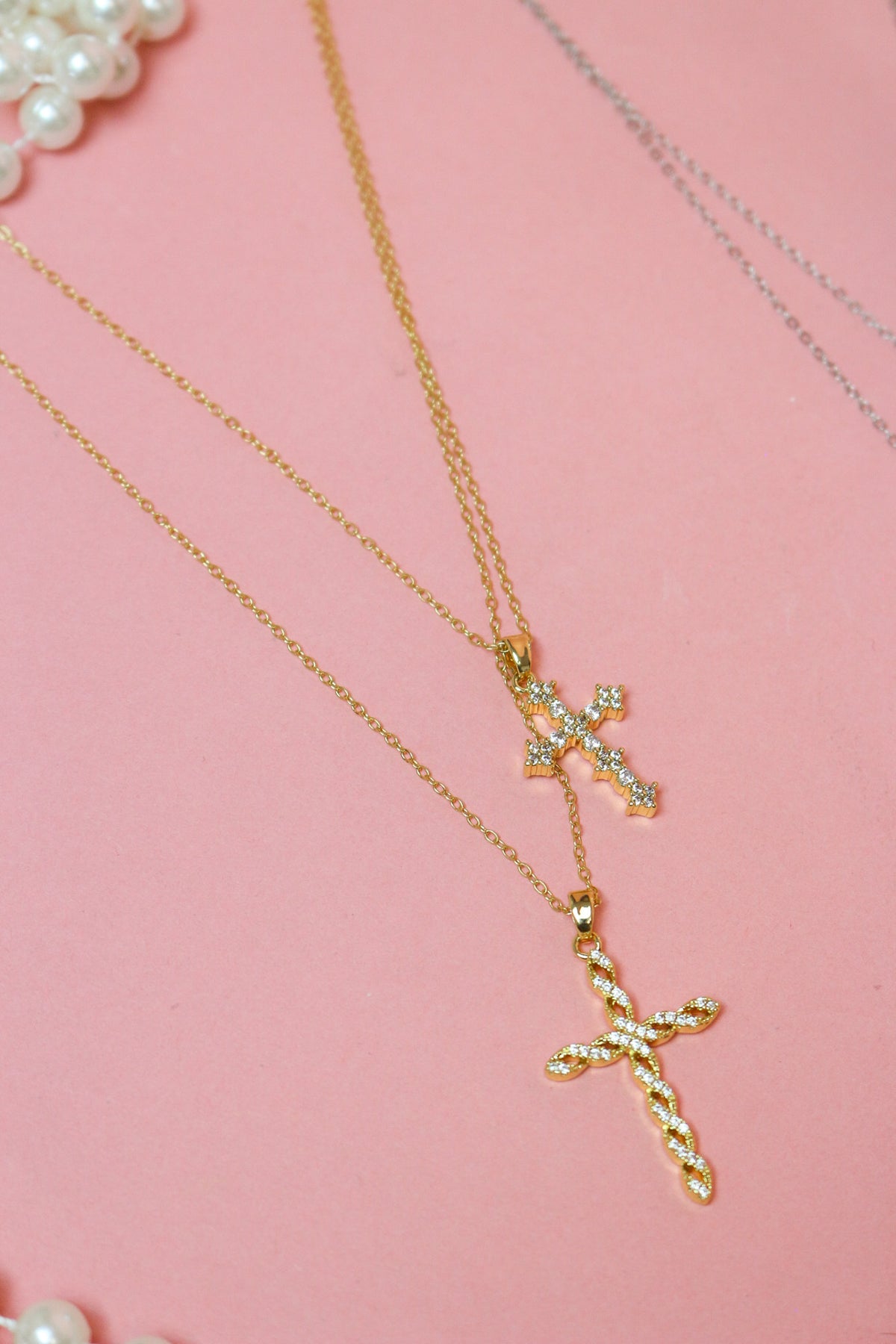 Charlie Paige Crucifix Double Cross Necklace
