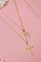 Charlie Paige Crucifix Double Cross Necklace