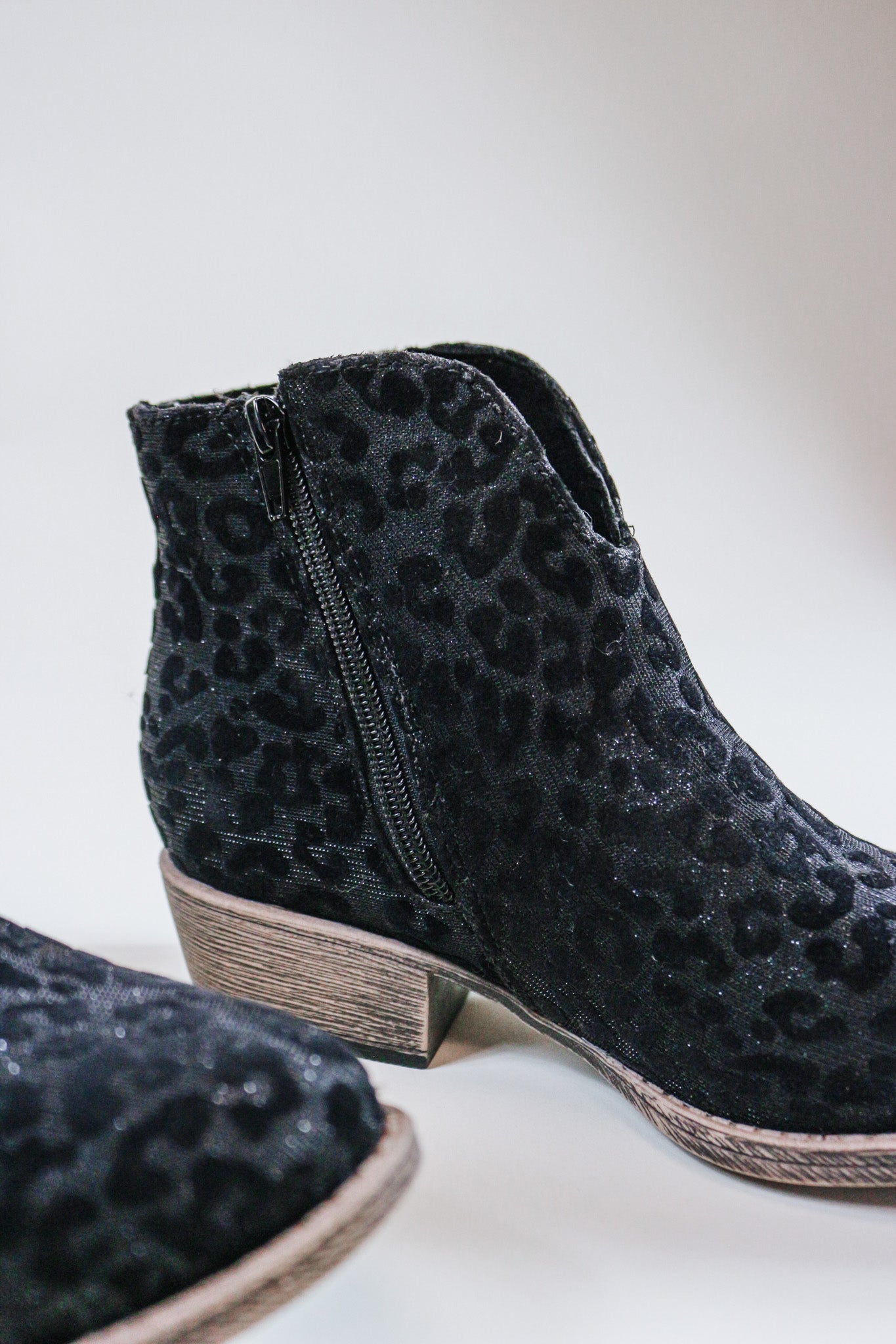 Charming Black Leopard Bootie