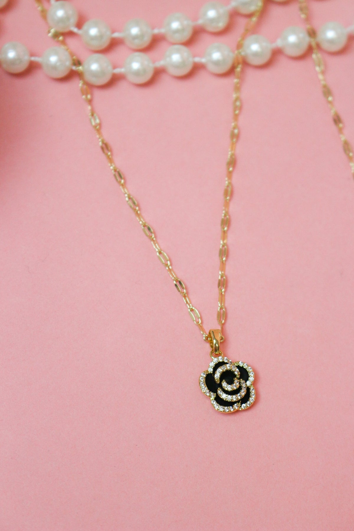 Charlie Paige Rose Bud Sparkle Necklace