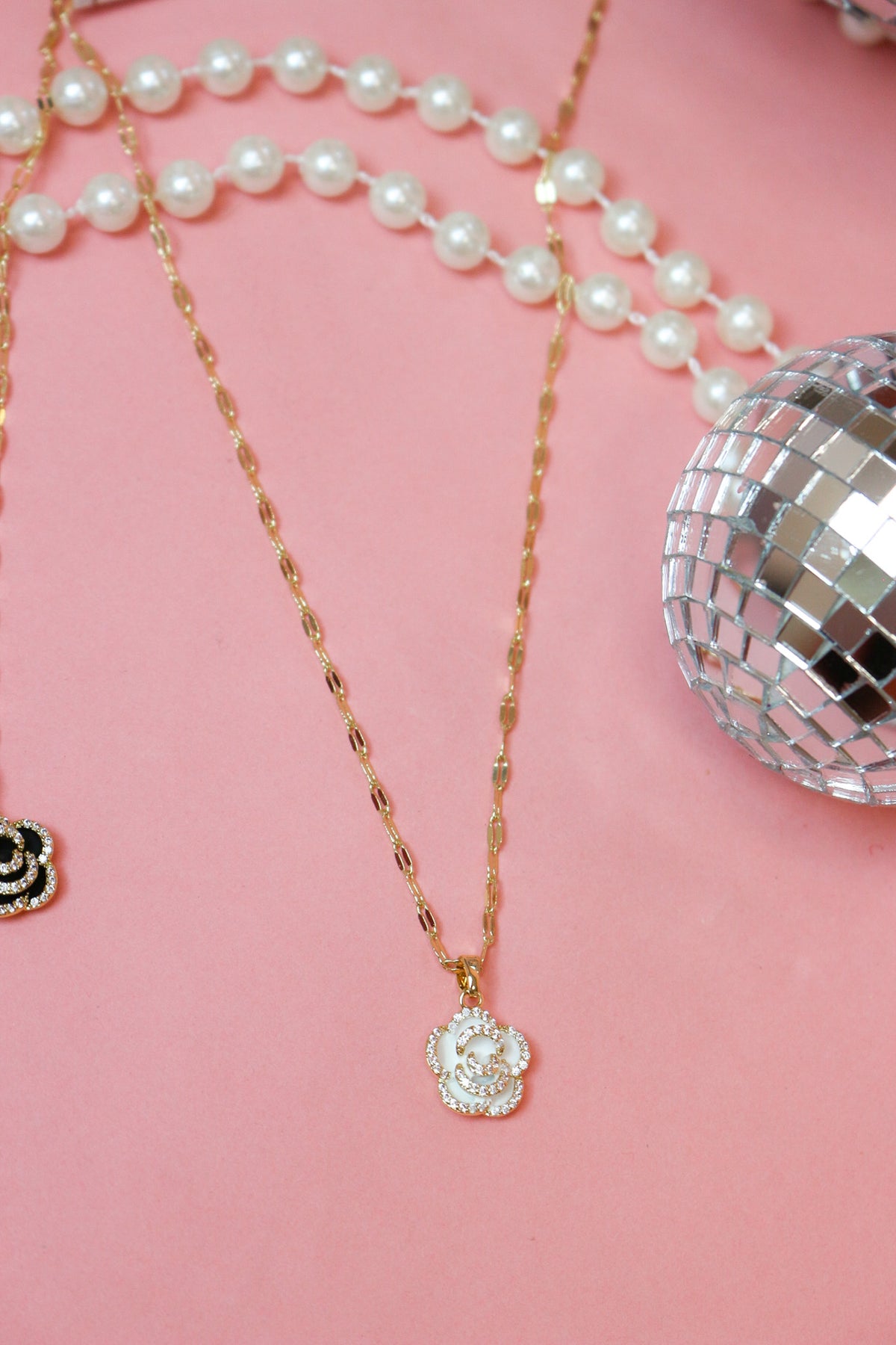 Charlie Paige Rose Bud Sparkle Necklace