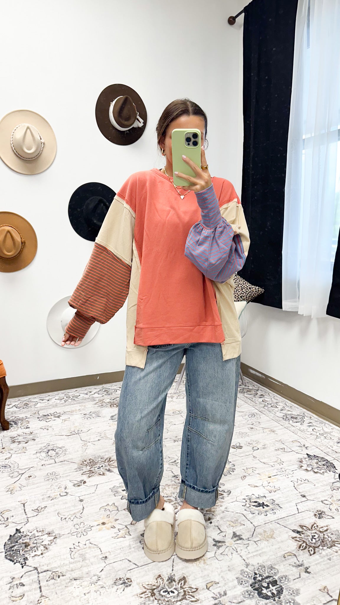 Conquer Your Dreams Color Block Coral Top