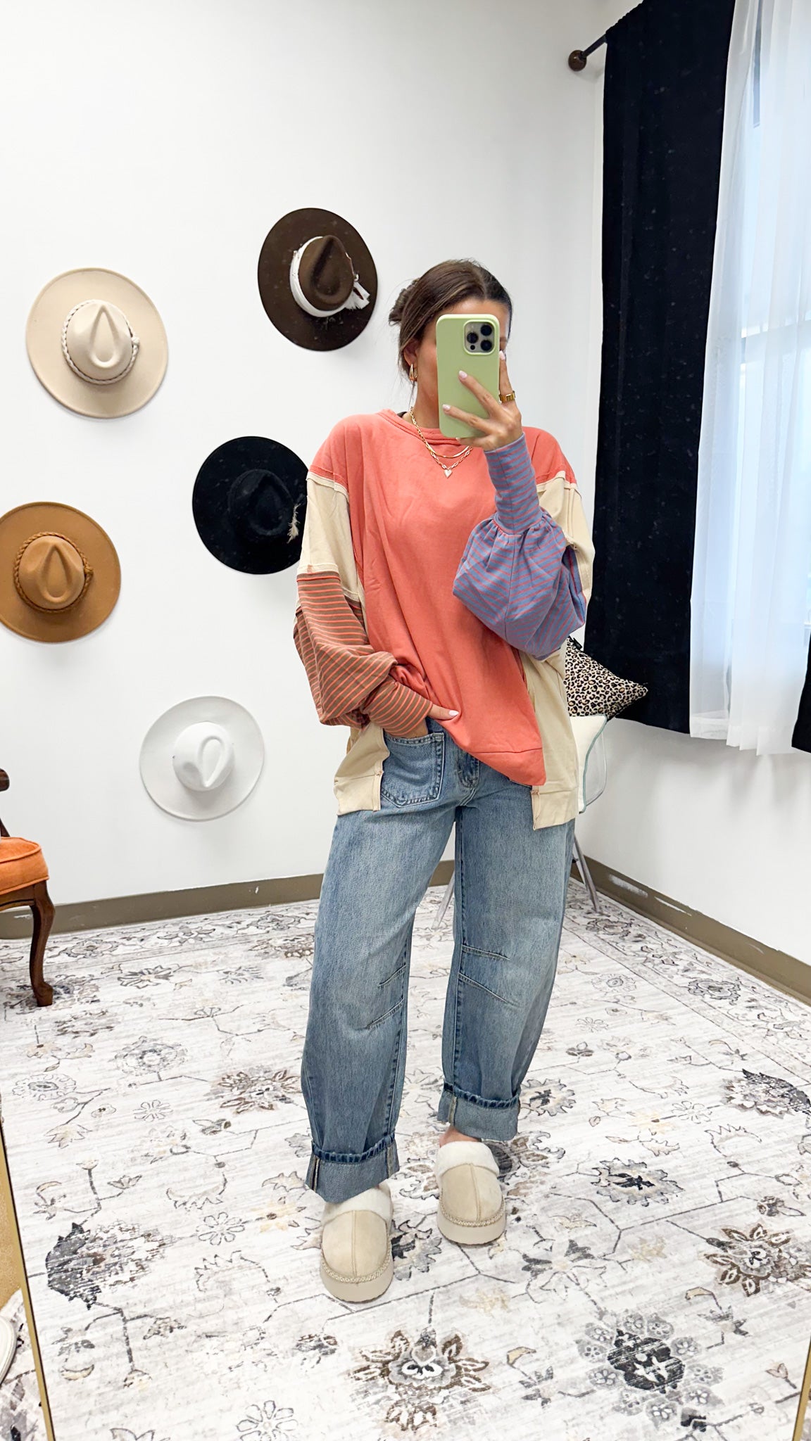 Conquer Your Dreams Color Block Coral Top