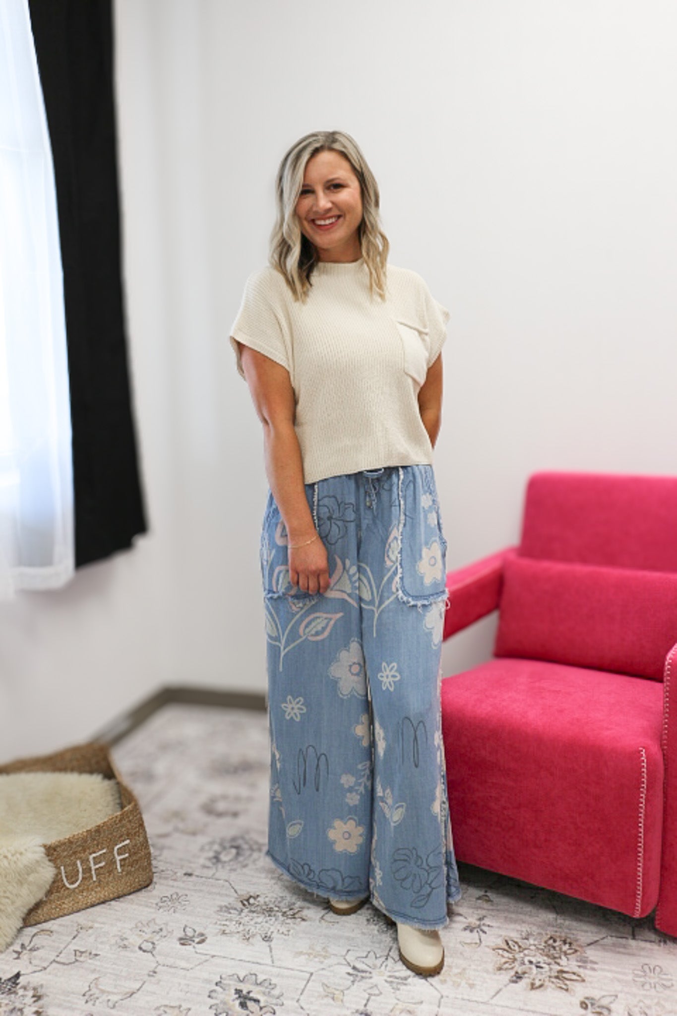 Blooming Blues Floral Dress Pants