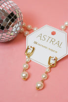 Charlie Paige Gold Pearl Drop Earrings