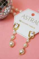 Charlie Paige Gold Pearl Drop Earrings