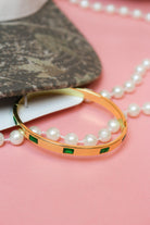Charlie Paige Gold and Emerald Green Bangle Bracelet