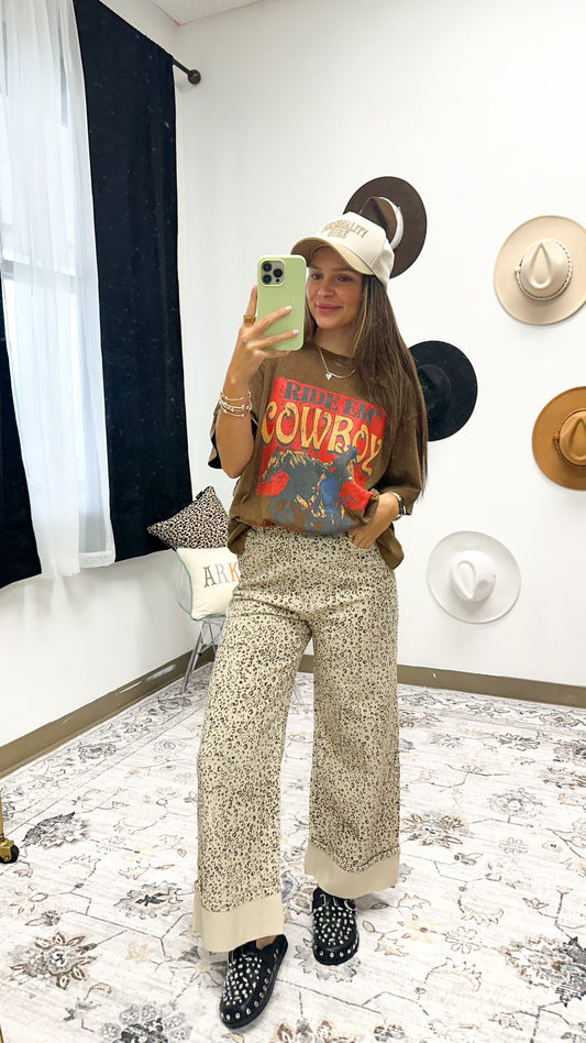 Ride Em Cowboy Brown Graphic Tee