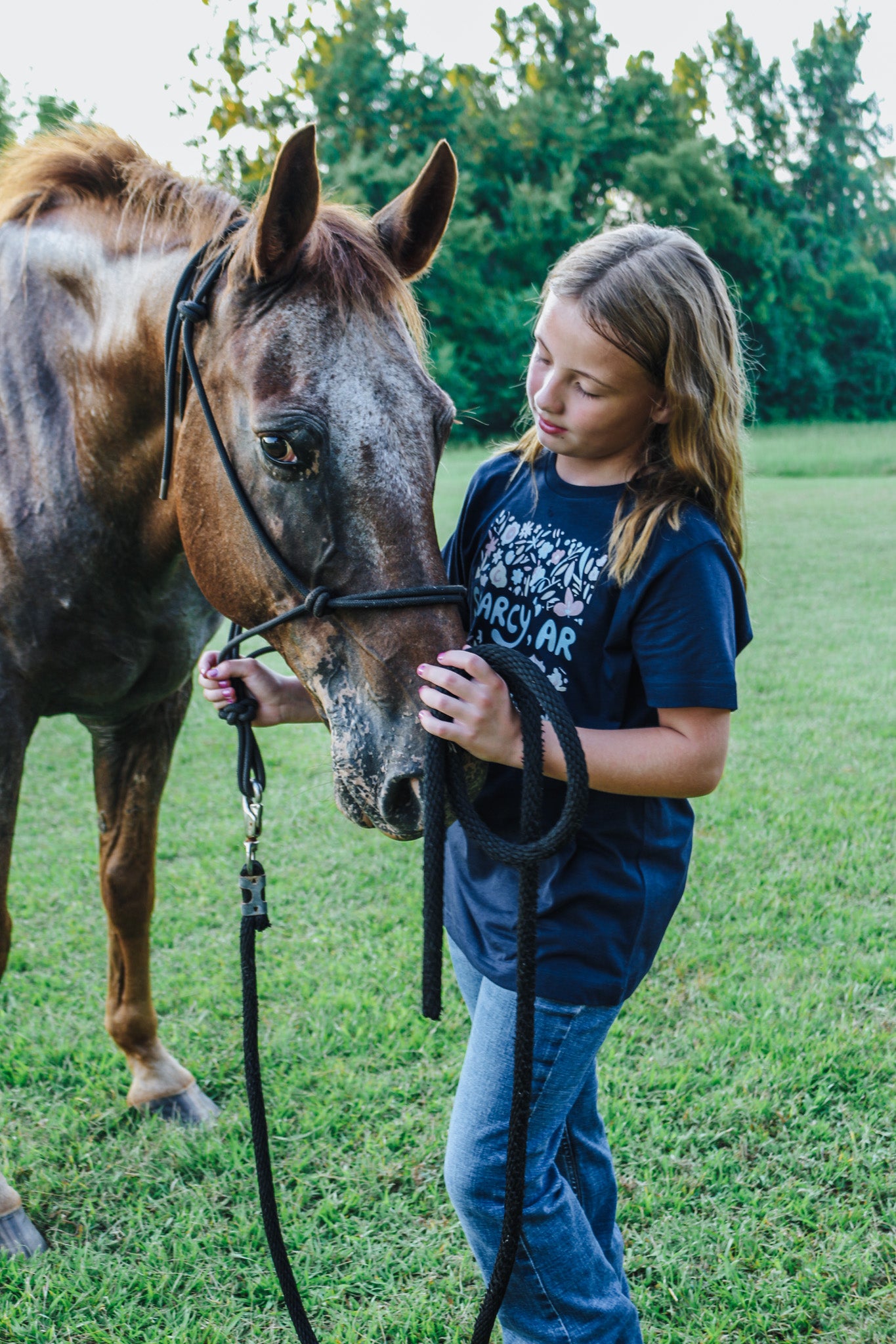 Toddler Searcy Navy Floral Graphic Tee