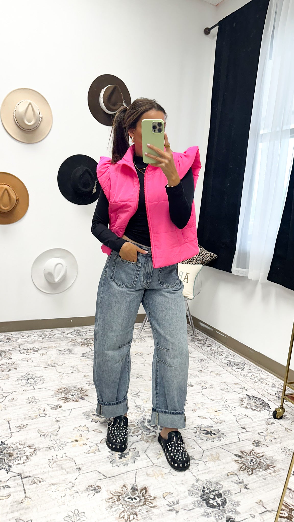 Hustle Habits Pink Puffer Vest