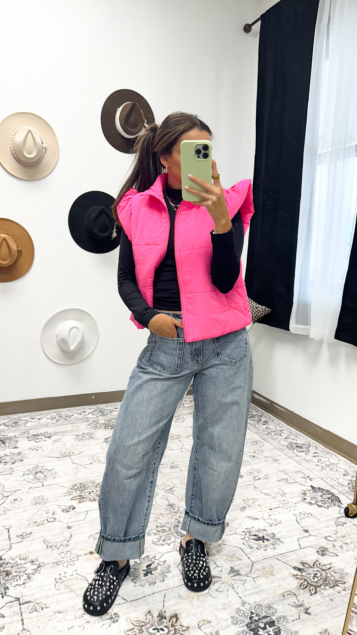 Hustle Habits Pink Puffer Vest