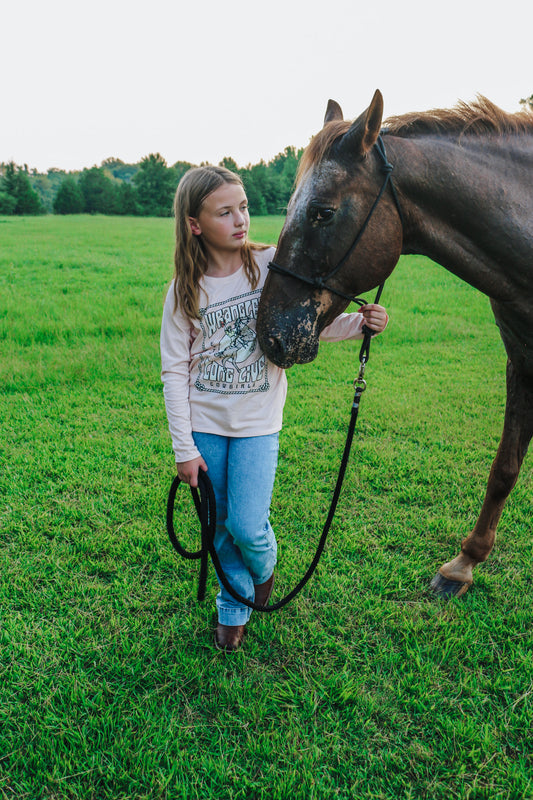 Kids Wrangler Long Live Cowgirls Pink Tee