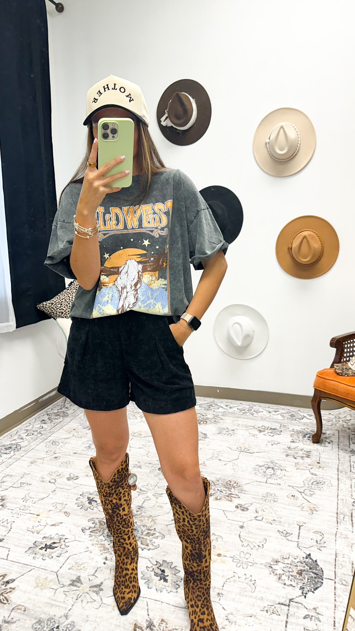 Wild West Longhorn Black Graphic Tee