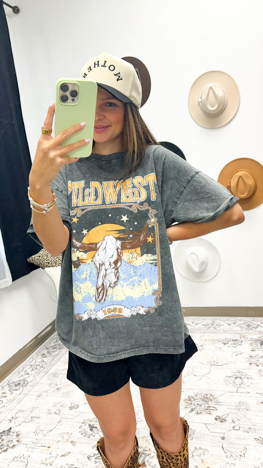 Wild West Longhorn Black Graphic Tee