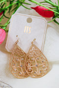 Open Filigree Teardrop 2.3" Earrings